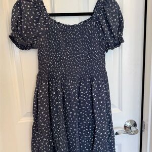 Navy Blue Floral Dress